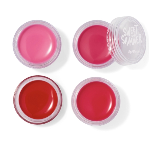 Sweet and Shimmer Other - 3/$12 Sweet & Shimmer 4pc. Lip Gloss Balm Stackable Travel Jar Set Red Pink Lips
